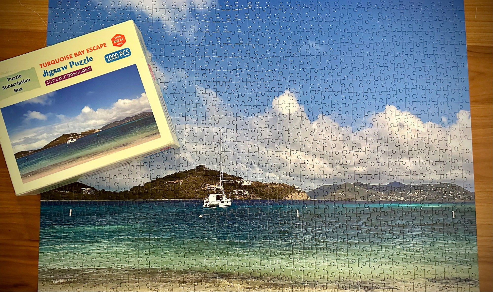 Puzzle Subscription Box - Turquoise Bay Escape 1000 piece jigsaw puzzle